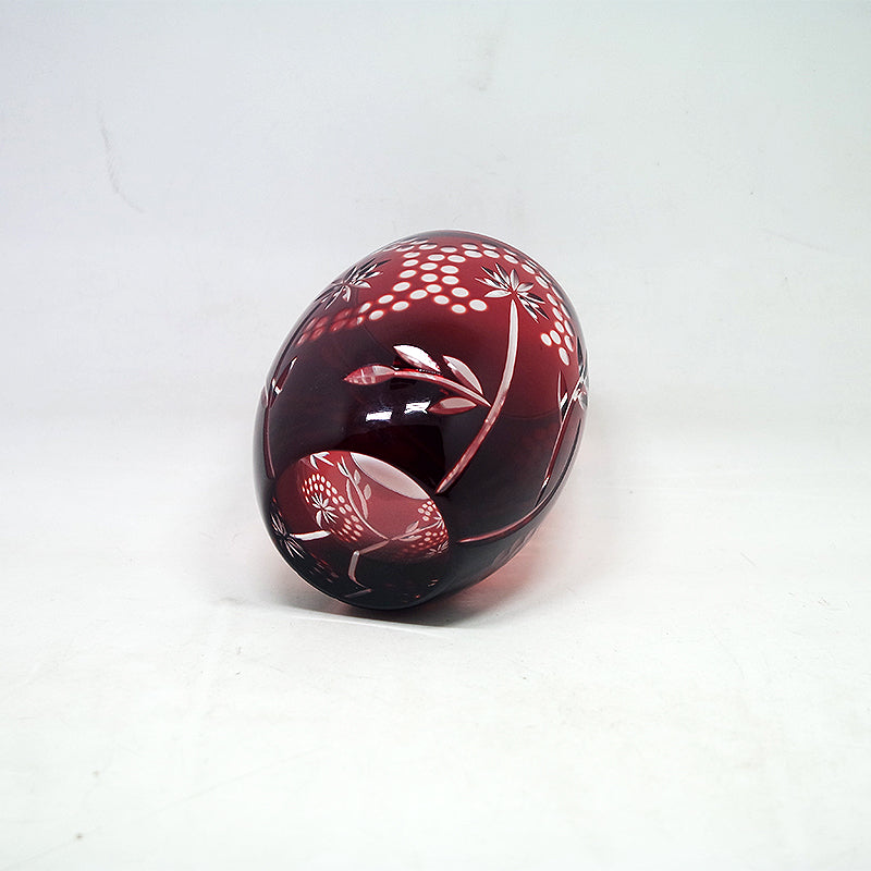 "江戸切子”　Edokiriko Gorgeous Brilliance　Rock Glass Red S-5
