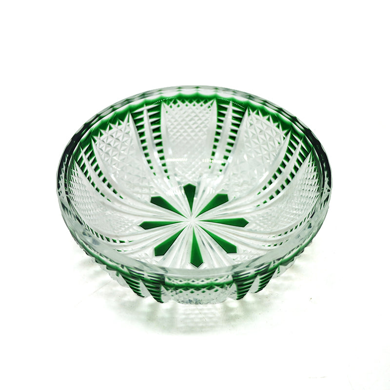 "江戸切子”　Edokiriko Gorgeous Brilliance　Rock Glass Green S-8